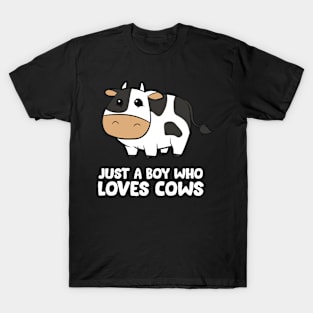 Just a Boy Who Loves Cows T-Shirt